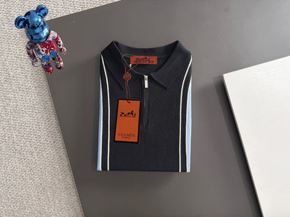260820 New high-quality combed cotton yarn knitted polo shirt