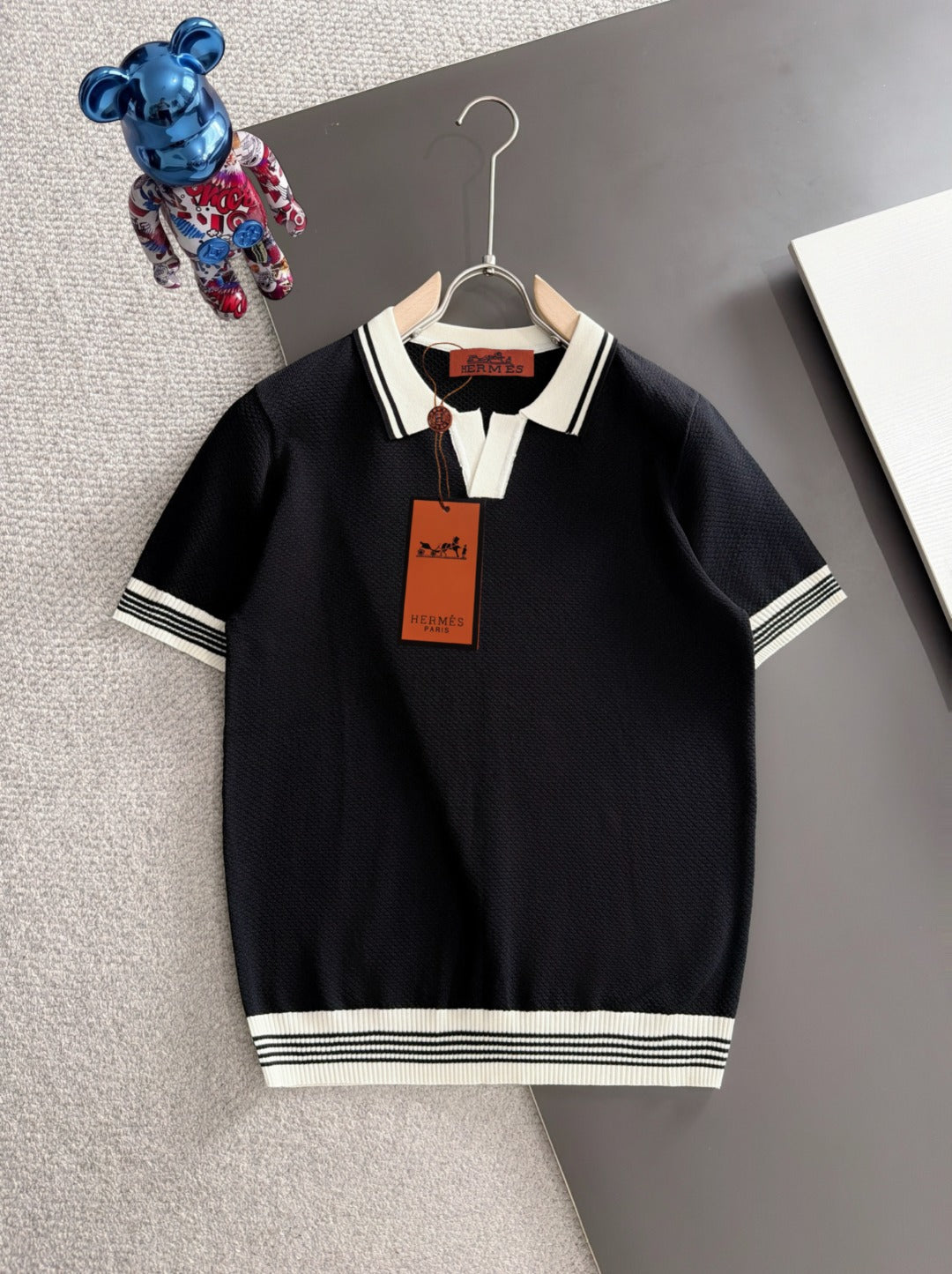 260820 New high-quality combed cotton yarn knitted polo shirt