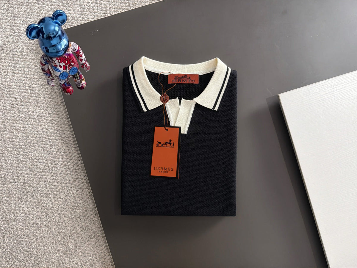 260820 New high-quality combed cotton yarn knitted polo shirt