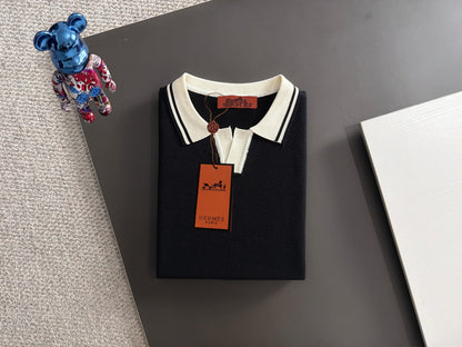 260820 New high-quality combed cotton yarn knitted polo shirt