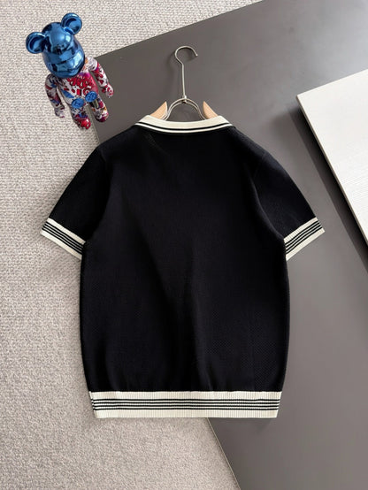 260820 New high-quality combed cotton yarn knitted polo shirt