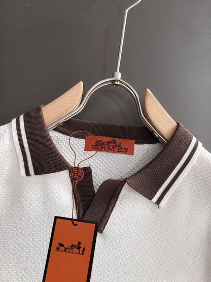 260820 New high-quality combed cotton yarn knitted polo shirt