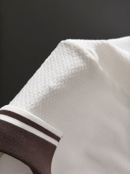 260820 New high-quality combed cotton yarn knitted polo shirt
