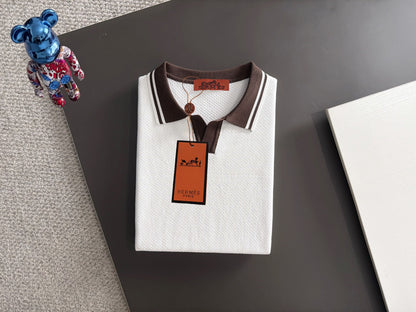 260820 New high-quality combed cotton yarn knitted polo shirt