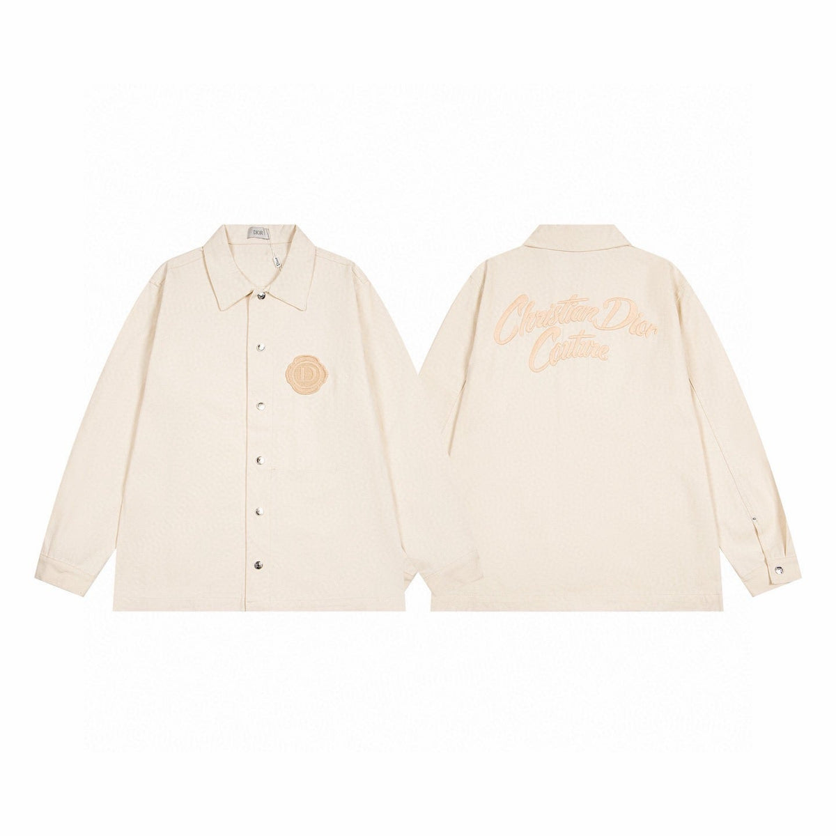 260820 New high-quality beige warm-toned embroidered denim jacket