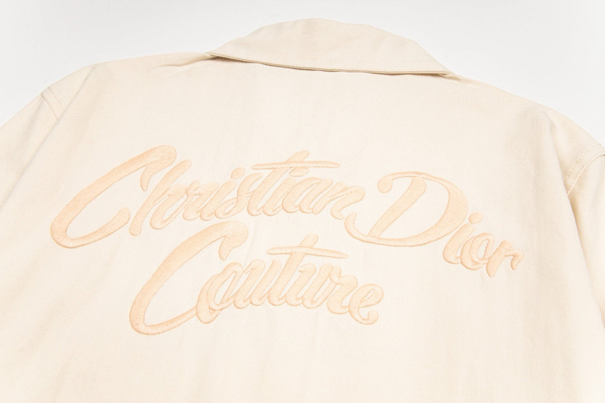 260820 New high-quality beige warm-toned embroidered denim jacket