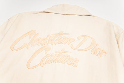 260820 New high-quality beige warm-toned embroidered denim jacket