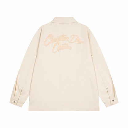 260820 New high-quality beige warm-toned embroidered denim jacket