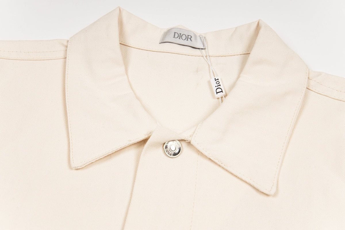 260820 New high-quality beige warm-toned embroidered denim jacket