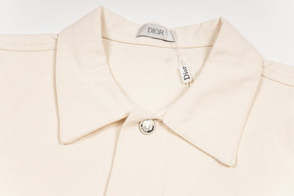 260820 New high-quality beige warm-toned embroidered denim jacket