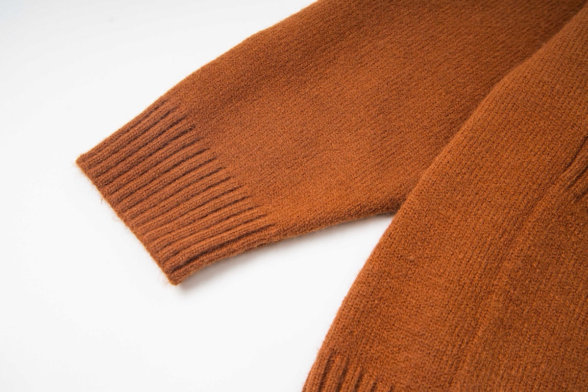 260820 New high-quality brown retro logo knitted cardigan