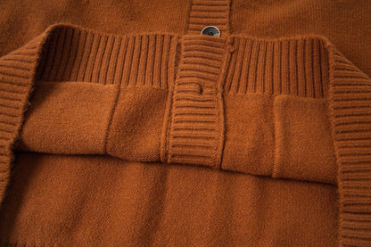 260820 New high-quality brown retro logo knitted cardigan