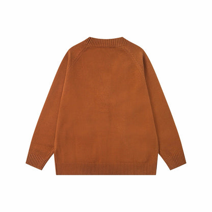 260820 New high-quality brown retro logo knitted cardigan
