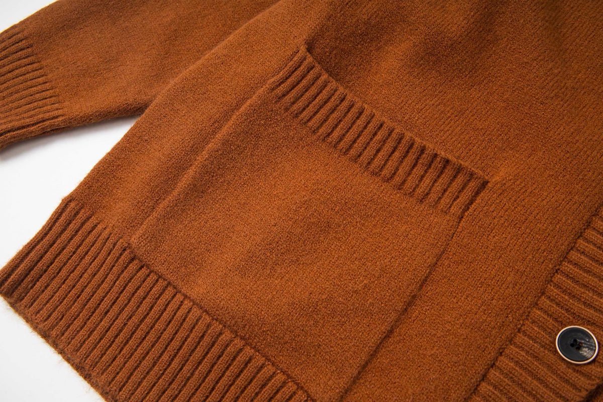 260820 New high-quality brown retro logo knitted cardigan