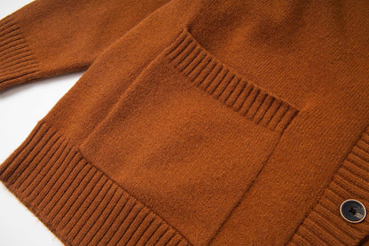 260820 New high-quality brown retro logo knitted cardigan