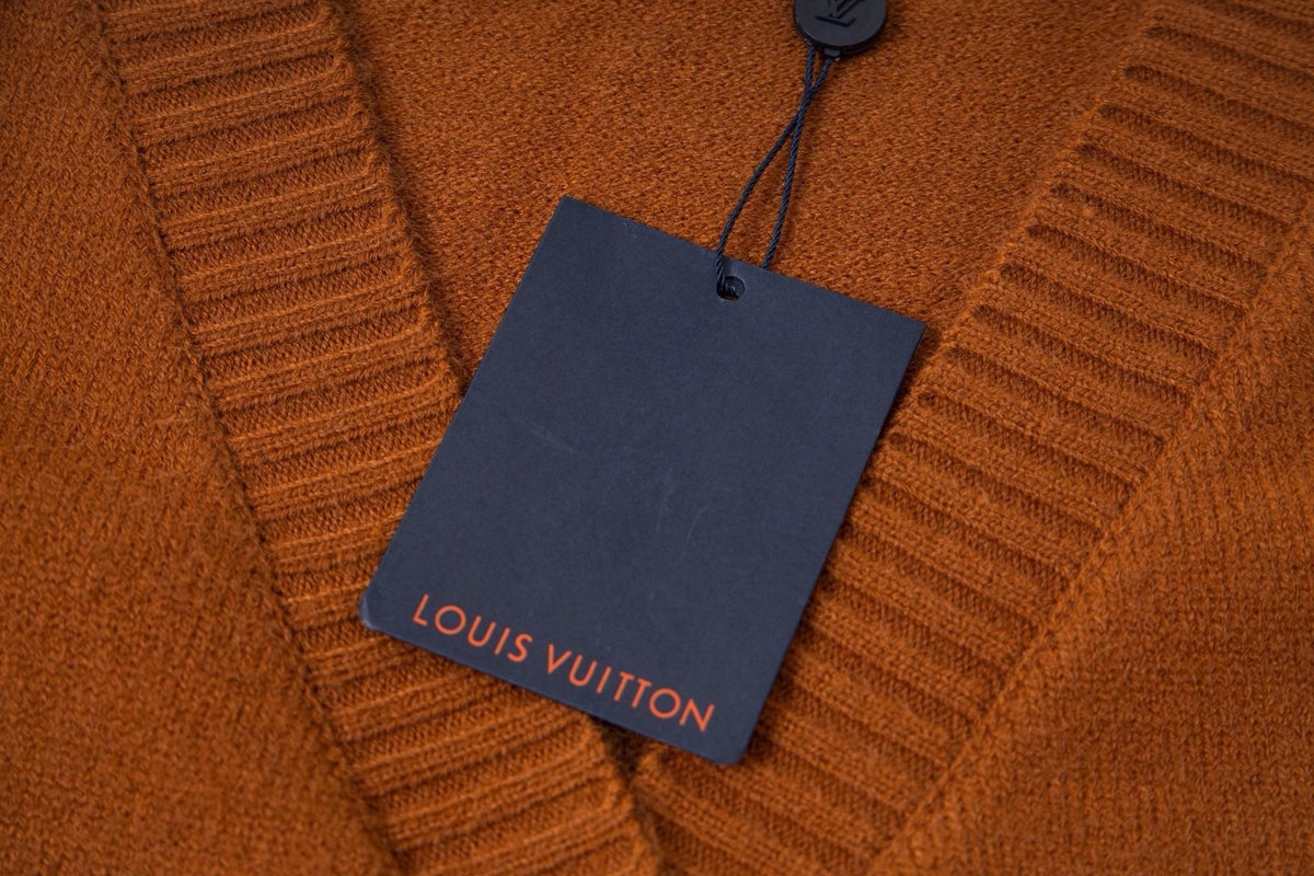 260820 New high-quality brown retro logo knitted cardigan