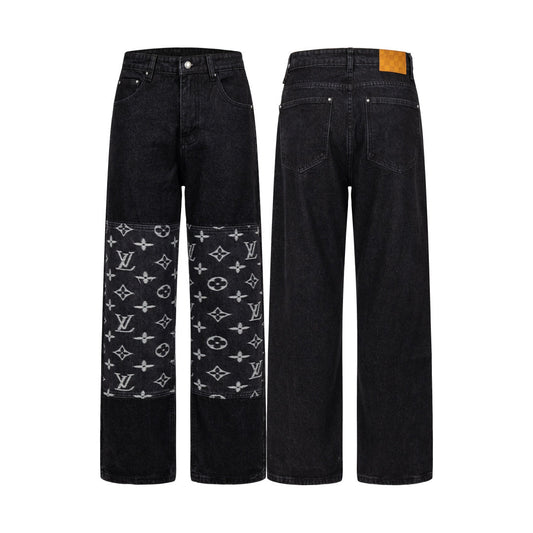 260820 New high-quality embroidered washed-hole denim pants