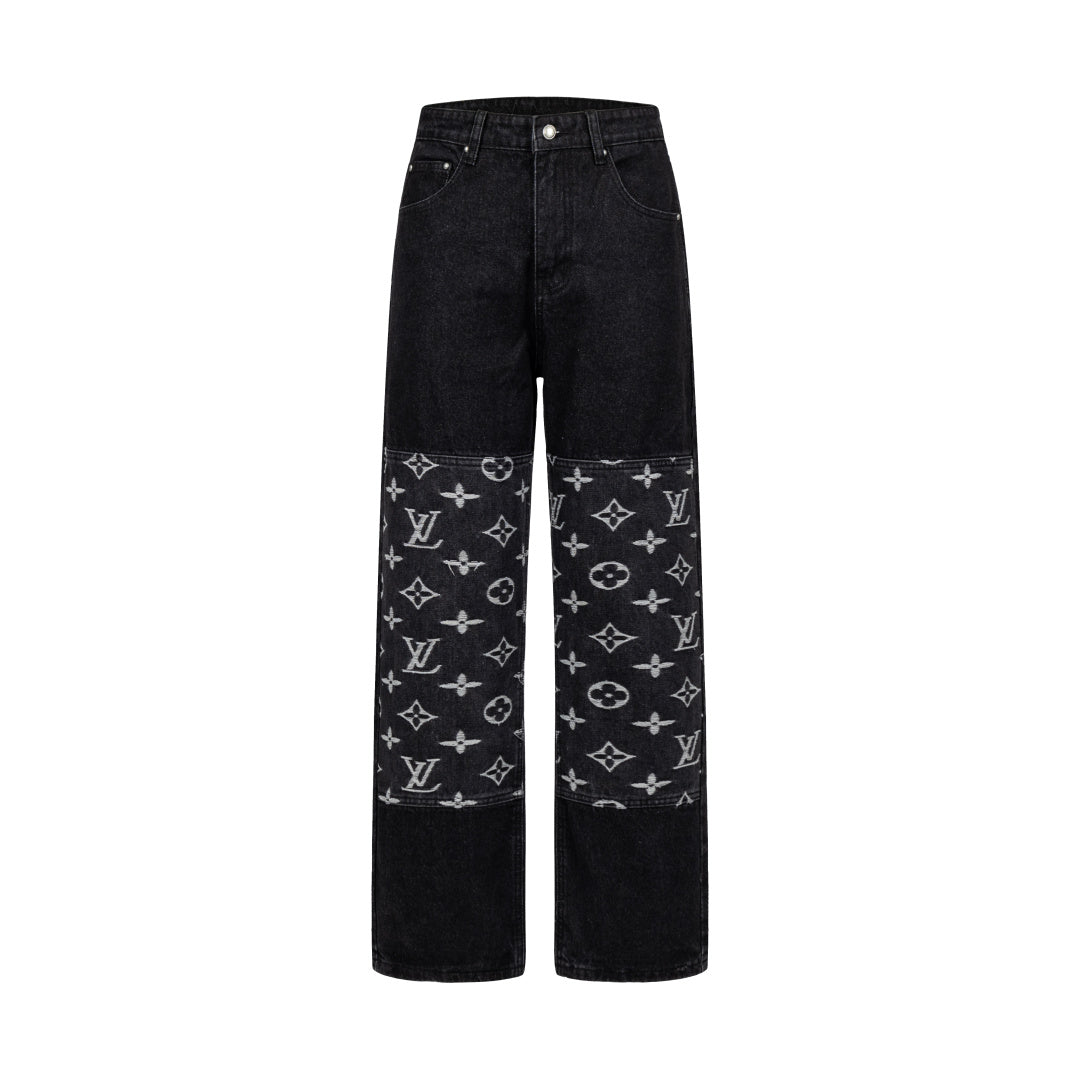 260820 New high-quality embroidered washed-hole denim pants