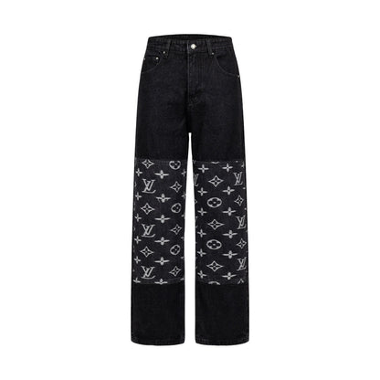 260820 New high-quality embroidered washed-hole denim pants
