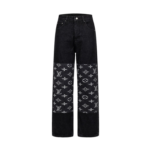 260820 New high-quality embroidered washed-hole denim pants