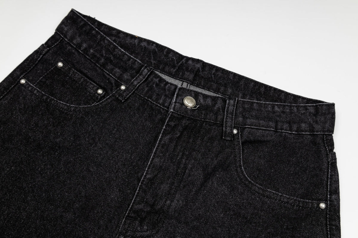 260820 New high-quality embroidered washed-hole denim pants