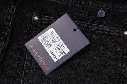 260820 New high-quality embroidered washed-hole denim pants