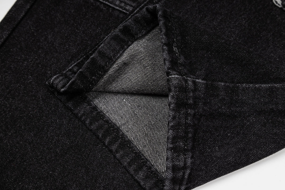 260820 New high-quality embroidered washed-hole denim pants