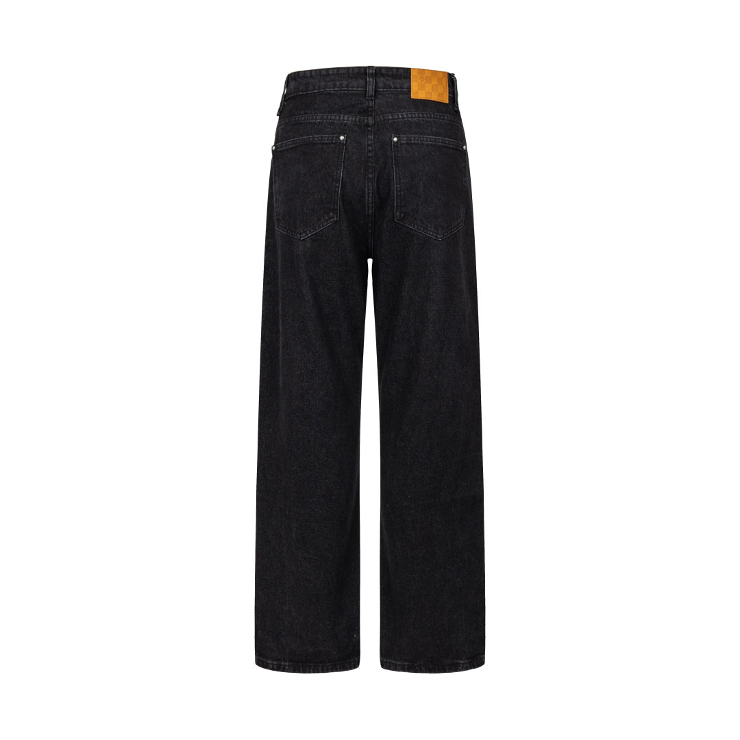 260820 New high-quality embroidered washed-hole denim pants