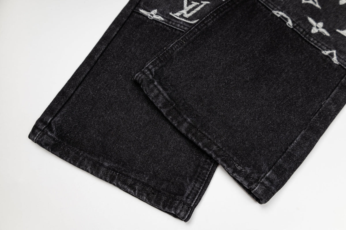 260820 New high-quality embroidered washed-hole denim pants