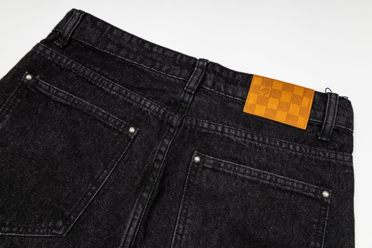 260820 New high-quality embroidered washed-hole denim pants