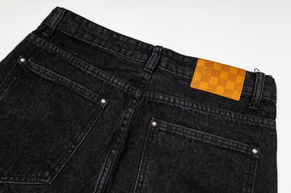 260820 New high-quality embroidered washed-hole denim pants