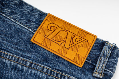 260820 New high-quality gradient embroidery men's and women's matching jeans