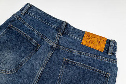 260820 New high-quality gradient embroidery men's and women's matching jeans