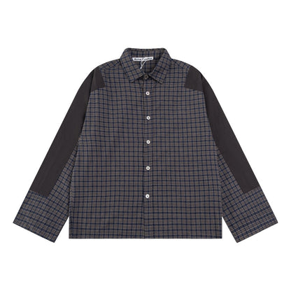 260826New high-quality checkered contrast-colored shirt