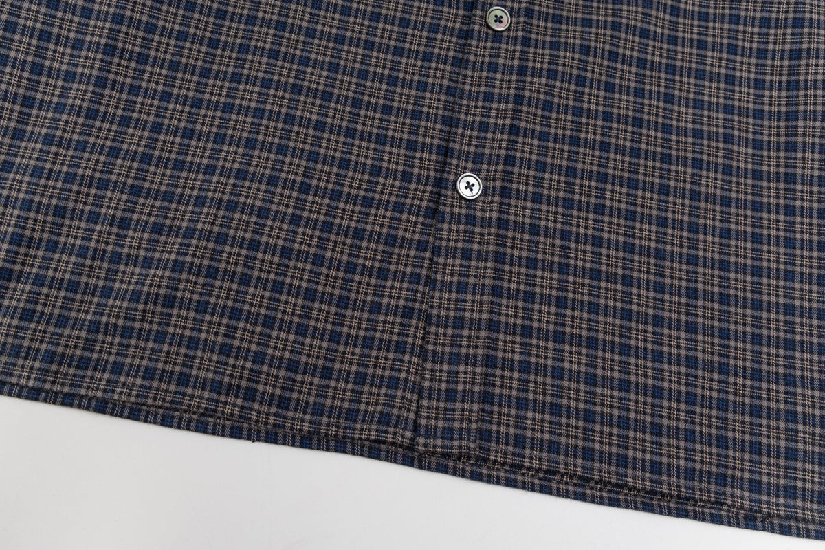 260826New high-quality checkered contrast-colored shirt