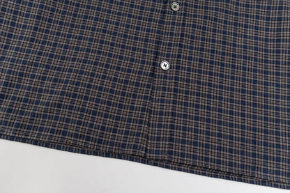260826New high-quality checkered contrast-colored shirt