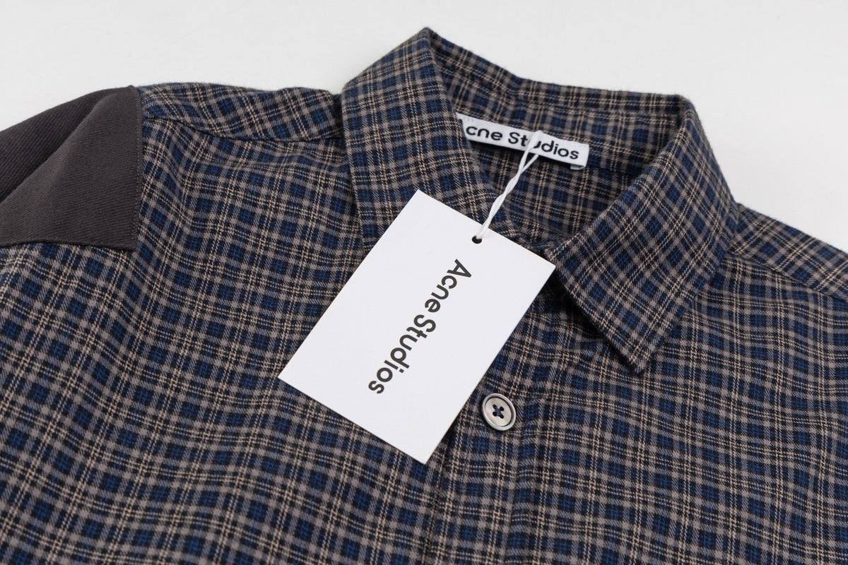 260826New high-quality checkered contrast-colored shirt