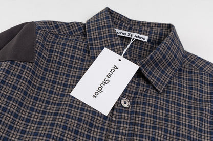 260826New high-quality checkered contrast-colored shirt