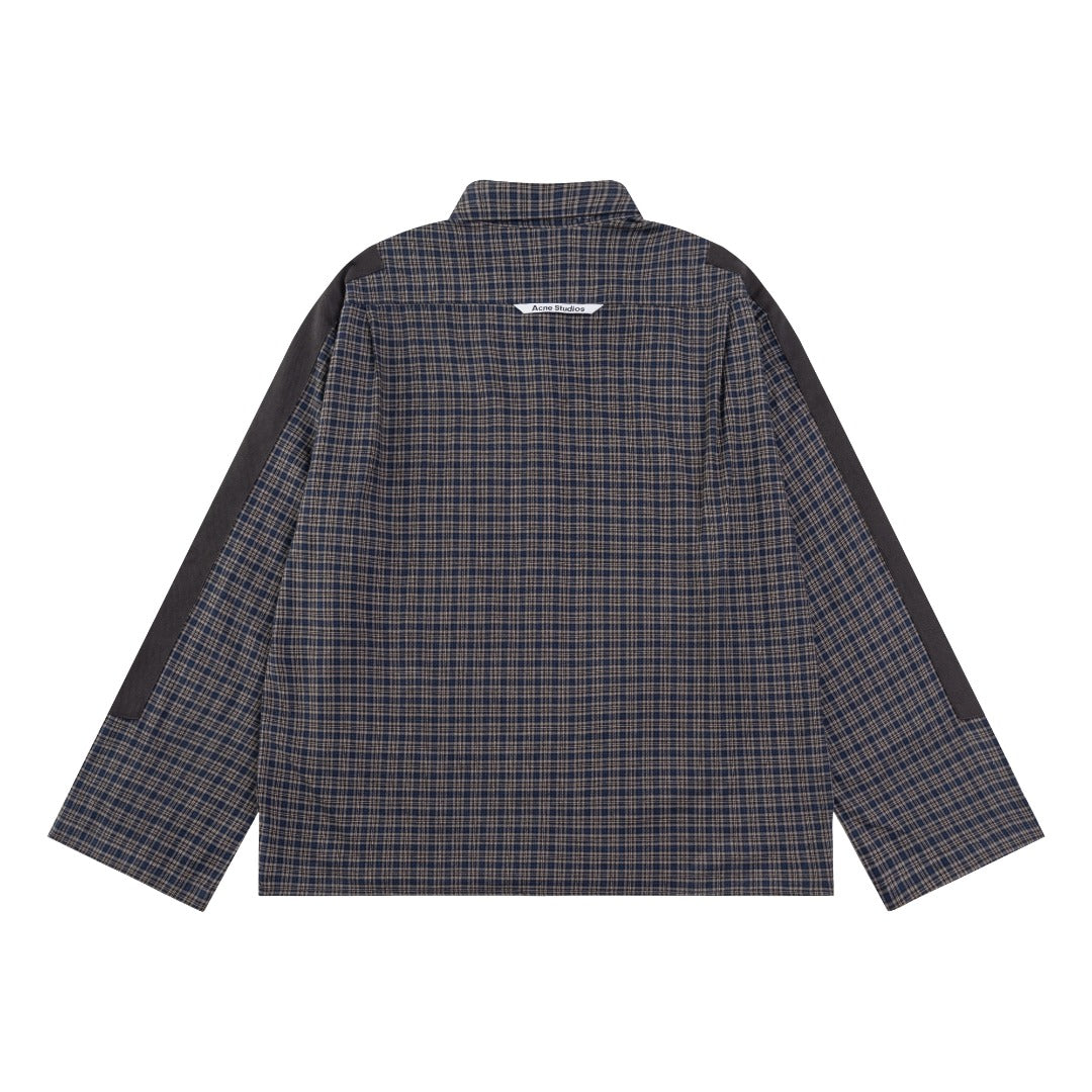 260826New high-quality checkered contrast-colored shirt