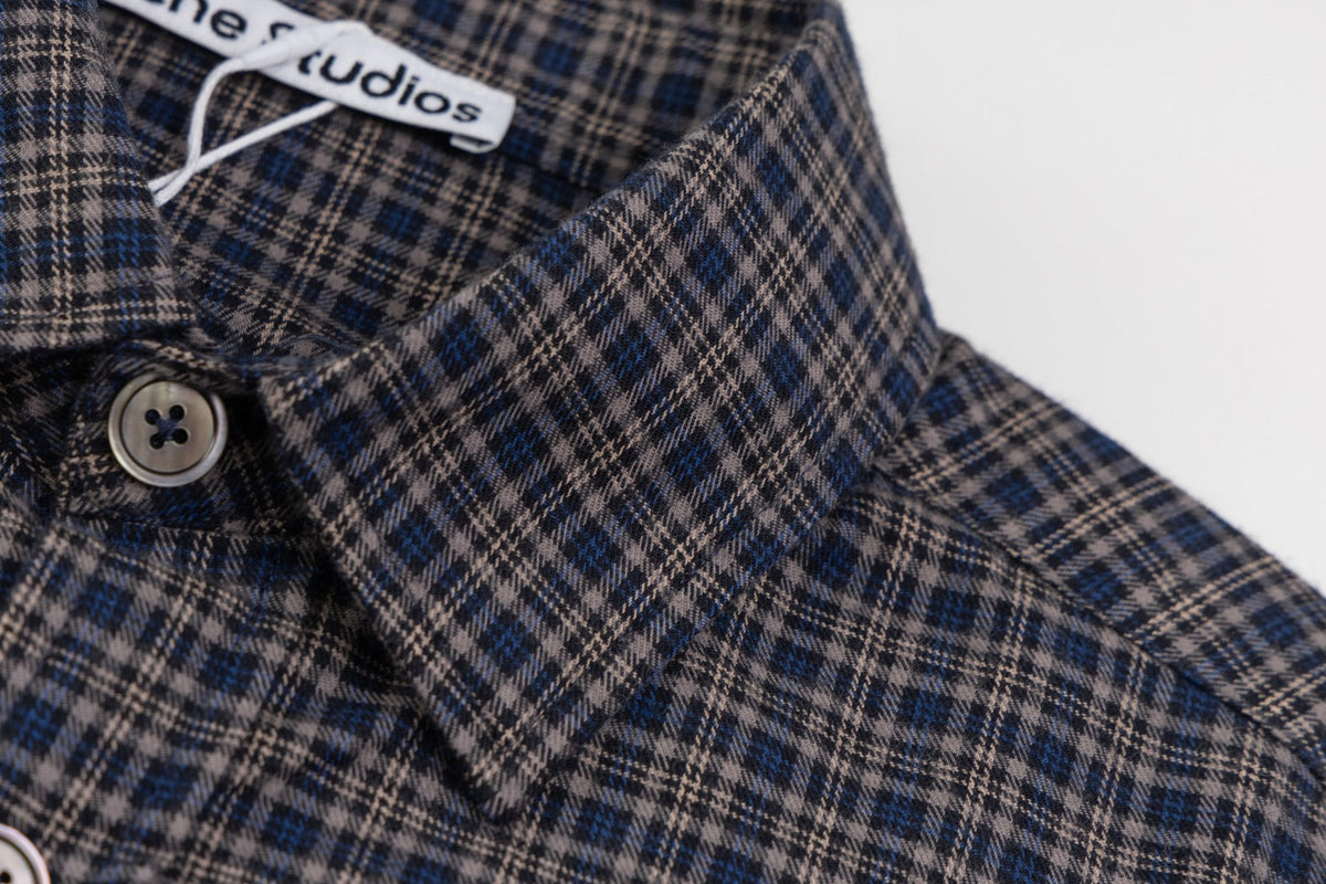 260826New high-quality checkered contrast-colored shirt