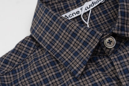 260826New high-quality checkered contrast-colored shirt