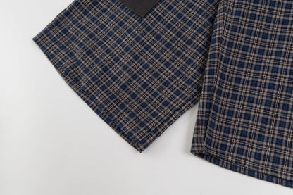 260826New high-quality checkered contrast-colored shirt
