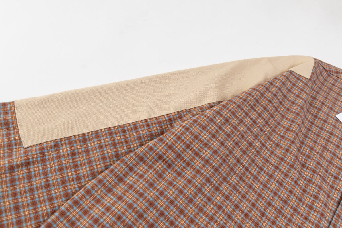 260826New high-quality checkered contrast-colored shirt