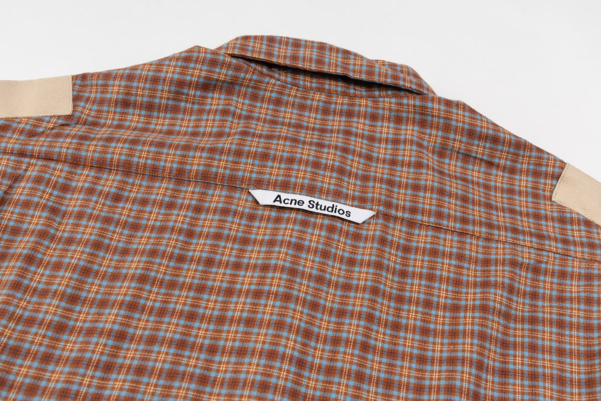260826New high-quality checkered contrast-colored shirt