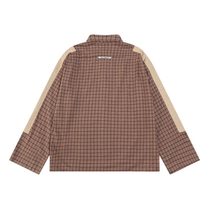 260826New high-quality checkered contrast-colored shirt