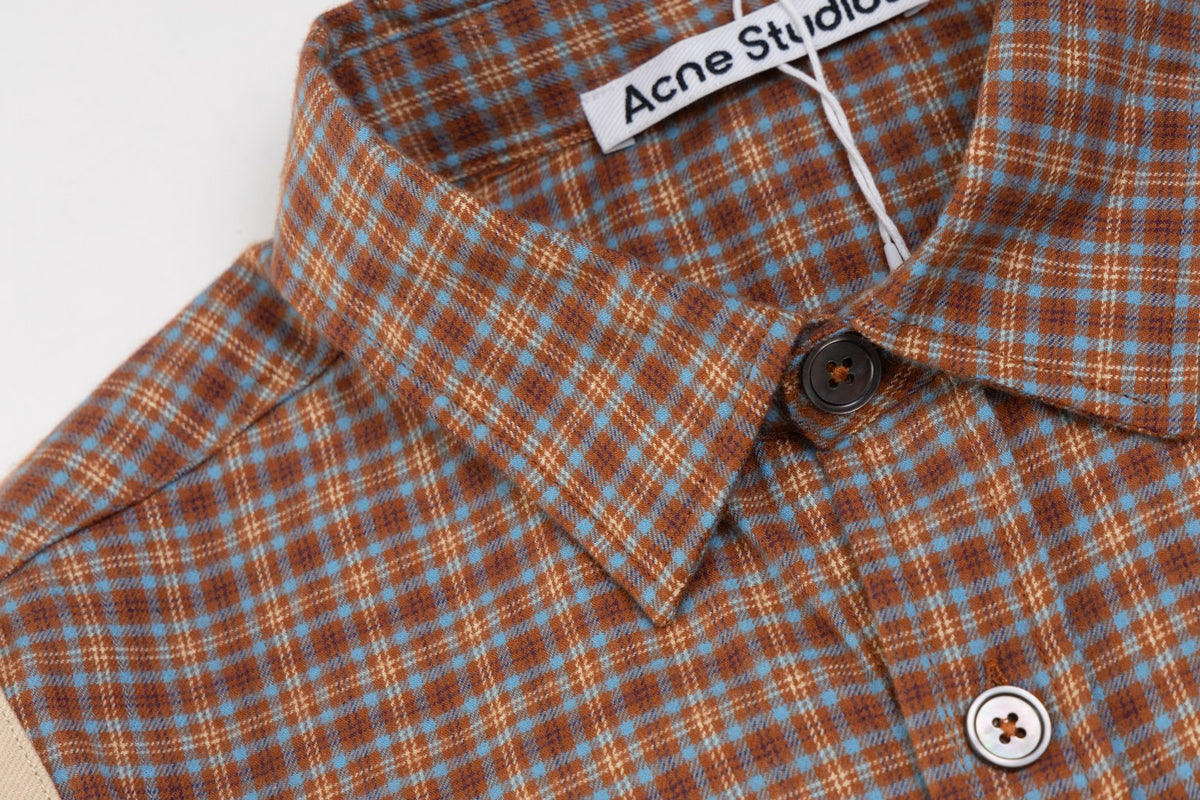 260826New high-quality checkered contrast-colored shirt