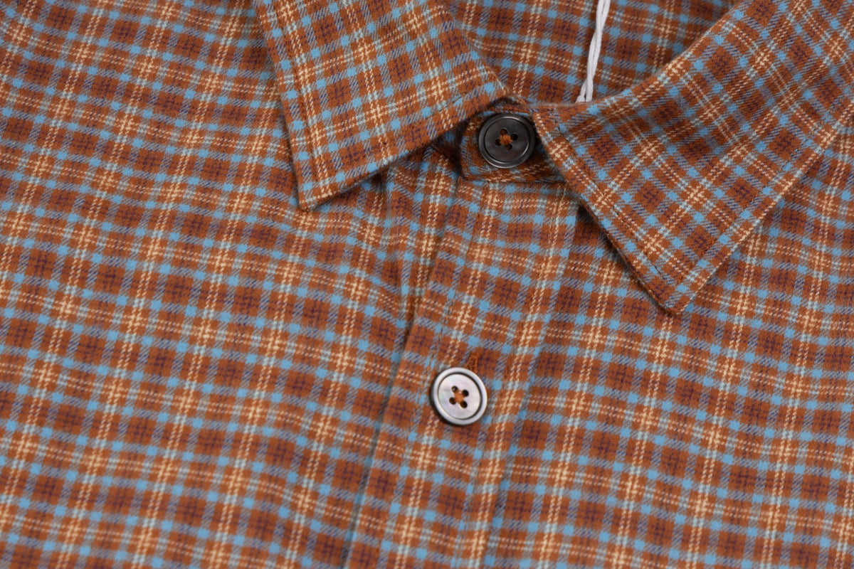 260826New high-quality checkered contrast-colored shirt