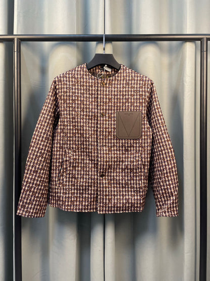 260826 New high-quality unbuttoned tweed jacket coat