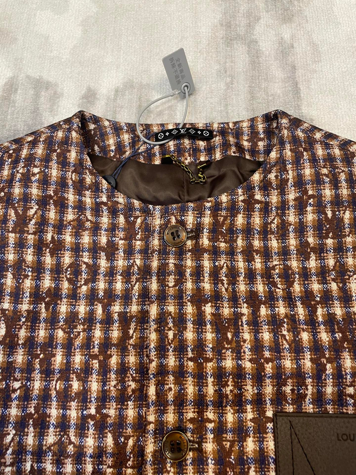 260826 New high-quality unbuttoned tweed jacket coat