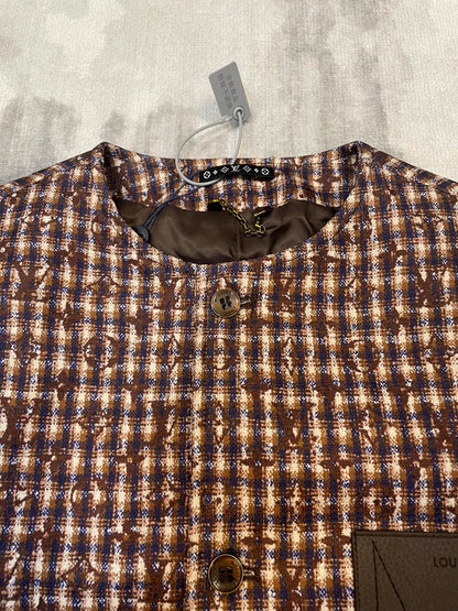 260826 New high-quality unbuttoned tweed jacket coat